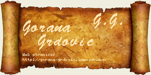 Gorana Grdović vizit kartica